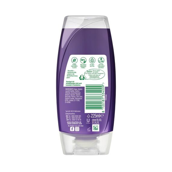 Duschdas Duschgel Lavendel Tonka Duschbad mit verwöhnender Duftformel sorgt für einen erfrischenden Start in den Tag 6x 225 ml