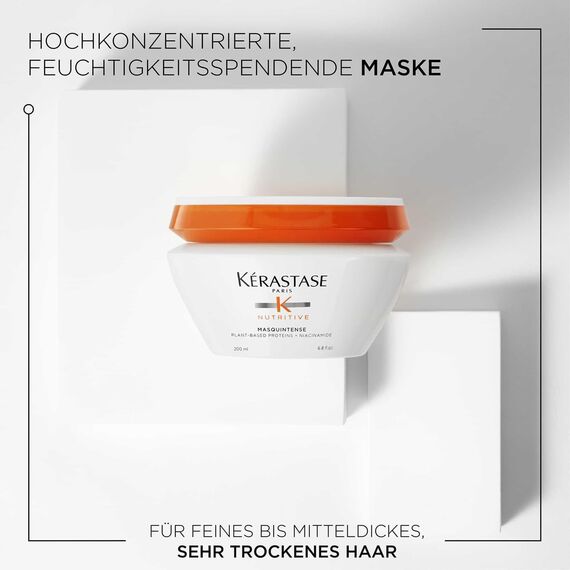 Kérastase Nutritive, Haarkur für sehr trockenes, feines bis mittleres Haar, Feuchtigkeitsspendend und pflegend, Ohne Parabene, Masquintense Deep Nutrition Soft Mask, 200 ml