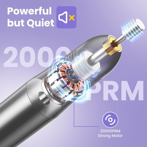 Nagelfräser, Nagelfräser für Gelnägel, Elektrische Nagelfeile 20000 u/Min Verstellbare Geschwindigkei Fräser für gelnägel, Pediküre Maniküre Set für Nagelhaut Shellac Acrylgel