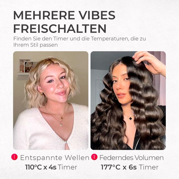TYMO ROVY Welleneisen für haare, Lockenstab große Locken geeignet für Anfänger, Sofortiges Wellen, 32mm Ionen Keramik Hair Curler für Lange kurze Haare mit 4 Temperaturen LED-Anzeige, Anti-Verbrennung