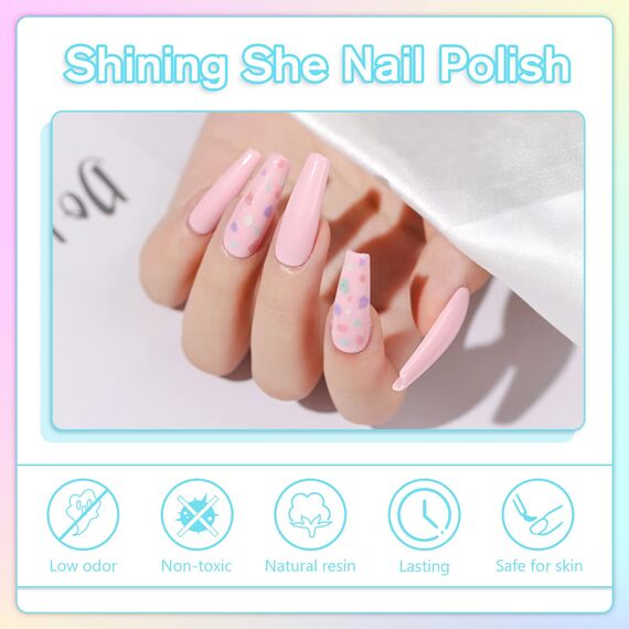 Shining She UV Nagellack Set, 10 Farben Pastell Frühling und Sommer Gel Nail Polish Soak-Off UV Gel Nagellack für Anfänger Kunst Salon DIY,8ML