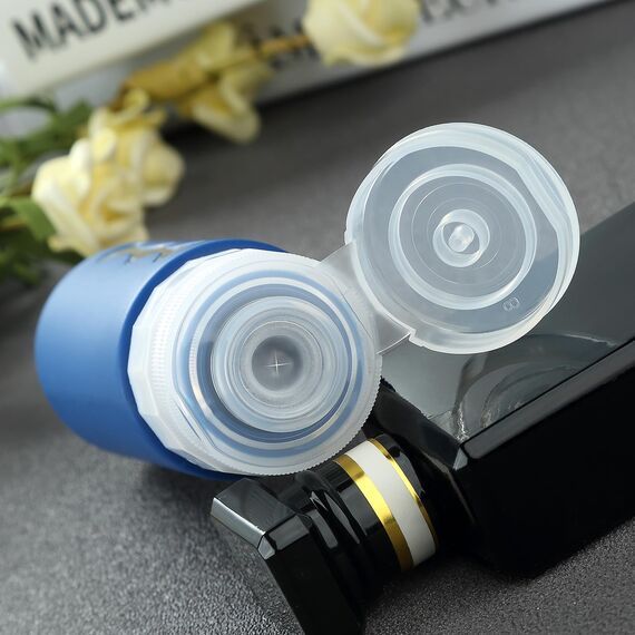 Gemice Silikon Reiseflaschen 90ml Set, 4 Stück auslaufsichere Reise Container und Reise Toilettenartikel Set, FDA zugelassene nachfüllbare Flüssigkeitsbehälter für Shampoo Creme Spülung Körperpflege