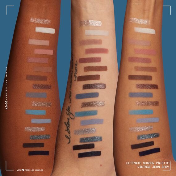 NYX Professional Makeup Lidschattenpalette mit 16 Farbtönen, Intensives und langanhaltendes Finish, Vegane Formel ohne Inhaltsstoffe tierischen Ursprungs, Ultimate Shadow, Farbton: Vintage Jean Baby