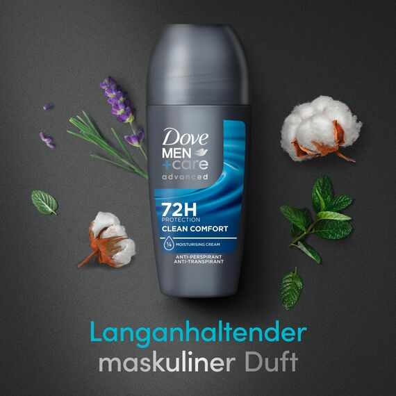Dove Men+Care advanced Anti Transpirant Clean Comfort Deodorant mit 72 Stunden gegen Körpergeruch und Achselnässe mit Triple Action Technology 6 x 50 ml