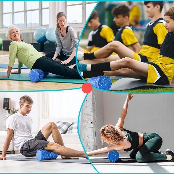 Faszienrolle mit 3D-Texturmassage, Foam Roller(33cm x 14cm) zur Muskelverspannungen lindern, mittlere Härte Selbstmassage Fazienrolle für rücken wirbelsäule Rücken Beine