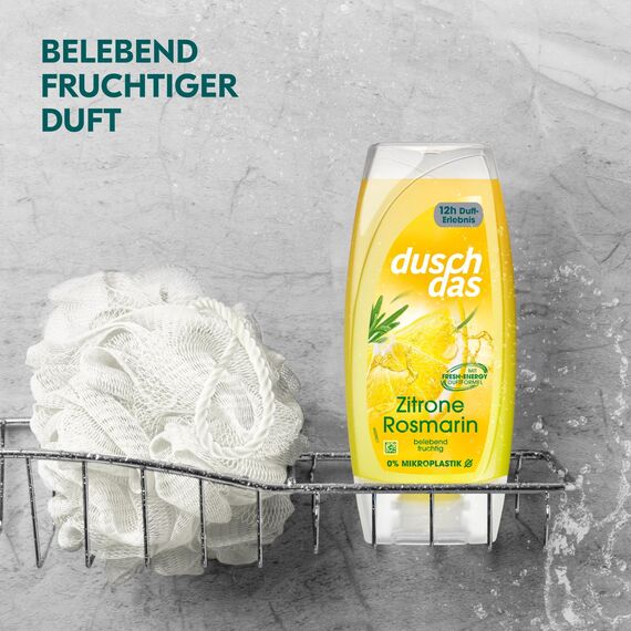 Duschdas Duschgel Zitrone Rosmarin Duschbad mit Fresh-Energy-Duftformel sorgt für einen erfrischenden Start in den Tag 6x 225 ml
