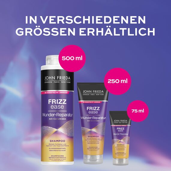 John Frieda Wunder Reparatur Shampoo - Inhalt: 75 ml - Reisegröße - Ideal zum Testen oder Verreisen - Frizz Ease Serie