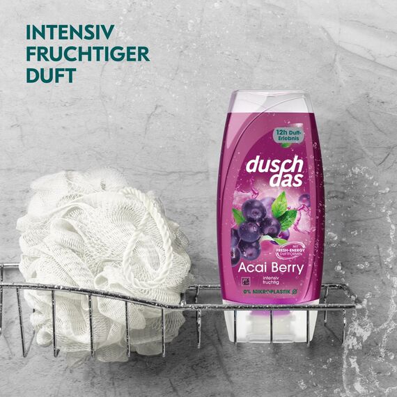 Duschdas Duschgel Acai Berry Duschbad mit Fresh-Energy-Duftformel sorgt für einen erfrischenden Start in den Tag 6 x 225 ml
