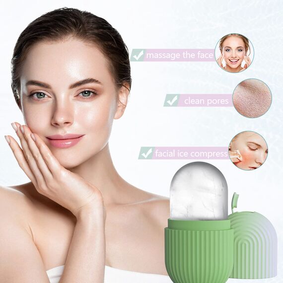 Joyeee Ice Roller, Facial Eisroller Augeneismassage Gesichtsbehandlung Schönheit Hautpflege Eiskompresse Schrumpft Poren, Anti-Falten, reduziert Schwellungen, verbessert die Hautelastizität, Grün
