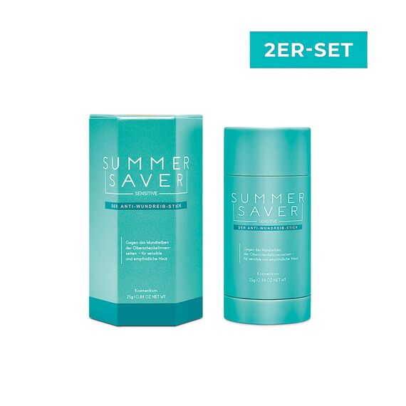 SUMMERSAVER SENSITIVE 2er Set - Der Anti-Wundreib-Stick der Deine Haut schützt | Langanhaltender und effektiver Schutz, dermatologisch getestet | Panthenol und Aloe Vera pflegen sanft, ohne Duftstoffe