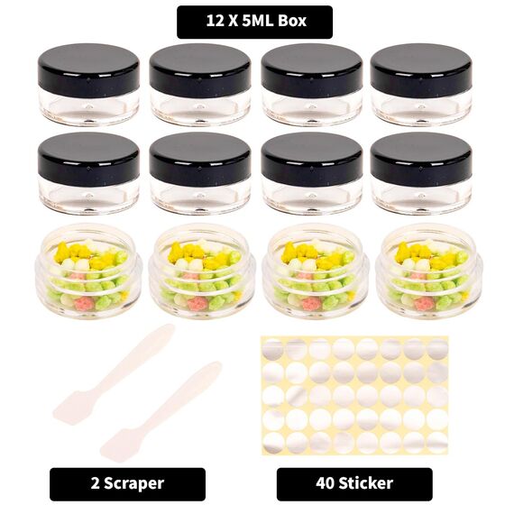 12 Stück döschen,döschen 5ml,döschen mit deckel,dosen für lippenbalsam döschen,kleine tiegel für lippenbalsam,mini cremedose leer,probenbehälter,cremedosen zum befüllen,salbendöschen,kosmetikdosen