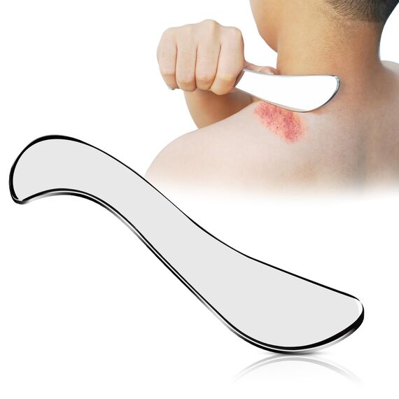 Gua Sha Edelstahl - Gua Sha Schaber - Grade Faszien Tool zum Reiben - Lymphdrainage Massagegerät - Ganzkörper Cellulite Massage - für Beine, Rücken, Gesicht, Nacken,Muskelentspannung& Schmerzlinderung