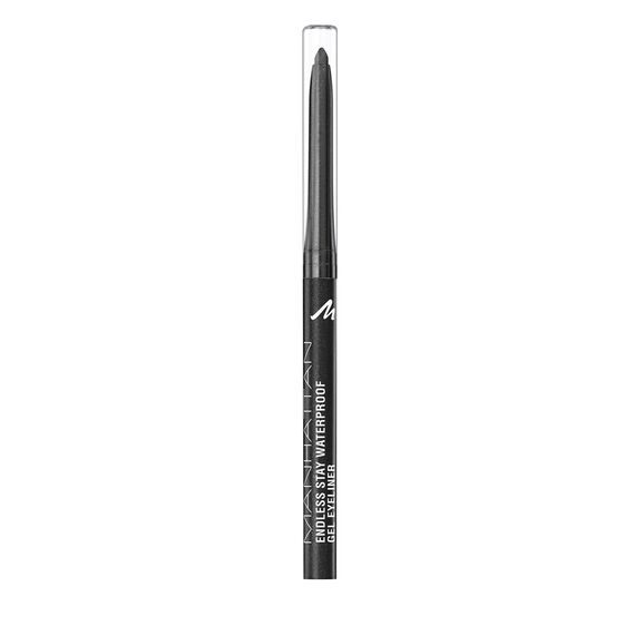 Manhattan Endless Stay Waterproof, Schwarzer Gel Eyeliner mit Glitzer und herausdrehbarer Mine ohne Anspitzen, Farbe Starlit Black 007, 1 x 2,6g (Packung mit 2)