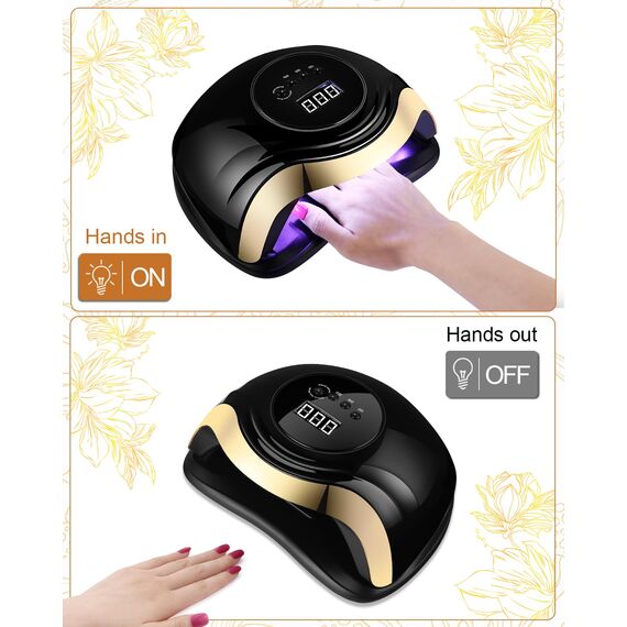 Aokyom 168W Nageltrockner Lampe, UV LED Lampe für Nägel Professionelle Nagellampe mit 10/30/60/99s Timer LCD Anzeige und Smart Sensor für Finger/Zehennagel und für Alle Gel Nagellack,Gelnägel,Shellac