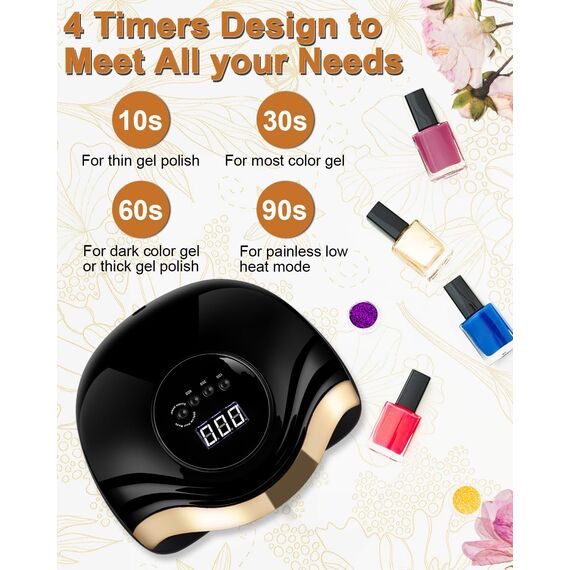 Aokyom 168W Nageltrockner Lampe, UV LED Lampe für Nägel Professionelle Nagellampe mit 10/30/60/99s Timer LCD Anzeige und Smart Sensor für Finger/Zehennagel und für Alle Gel Nagellack,Gelnägel,Shellac