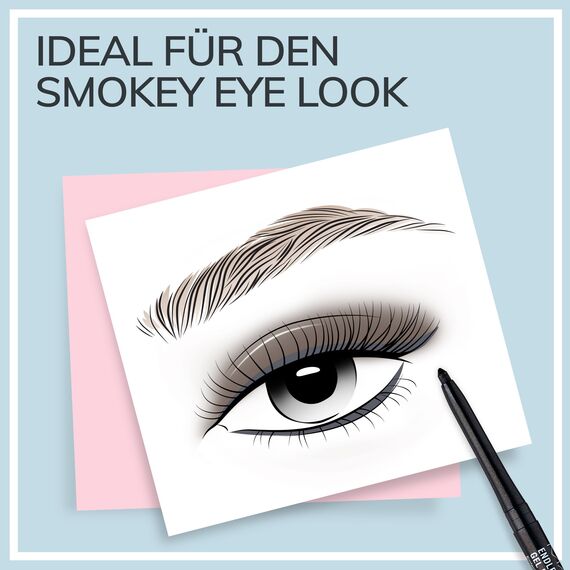 Manhattan Endless Stay Waterproof, Schwarzer Gel Eyeliner mit Glitzer und herausdrehbarer Mine ohne Anspitzen, Farbe Starlit Black 007, 1 x 2,6g (Packung mit 2)