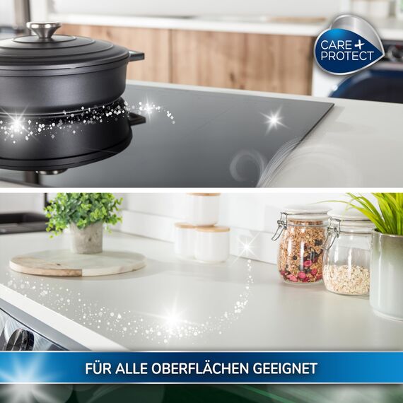 CARE+PROTECT Ökologischer Mehrflächen-Fettlöser Spray | Starker Bio Küchenreiniger & Entfetter für Grill, Dunstabzugshaube & Gastronomie | Biologisch abbaubar, extra stark & vielseitig