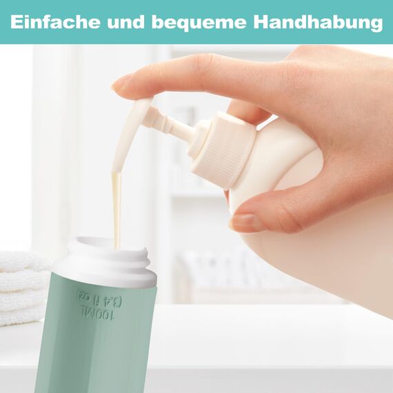Opret 4 Stück Silikon Reiseflaschen Set, 100ml Reiseflaschen zum Befüllen Kosmetik Shampoo Flüssigkeiten, Auslaufsicher Nachfüllbare Leer Reiseset Reisegröße Behälter Travel Bottles Set Travel Kit