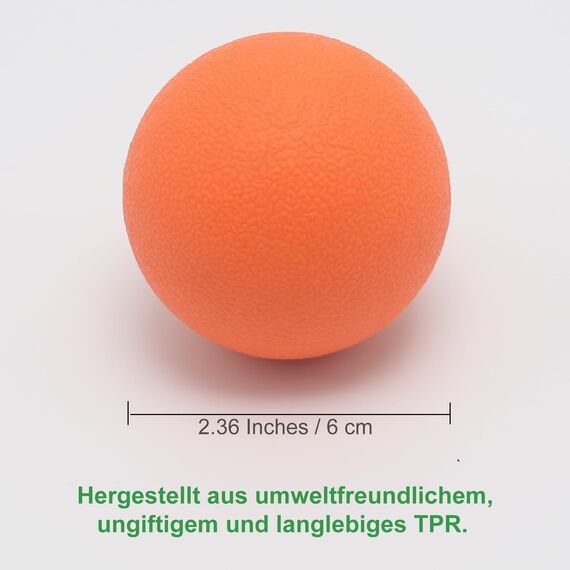 Massageball Faszienball Hart in Lacrosse Ball Größe für Rücken Beine Füße Hände. Triggerpunktball für Tiefengewebsmassage Myofasziale Muskel Entspannung Plantarfasziitis Yoga Pilates 2 Stück (Orange)
