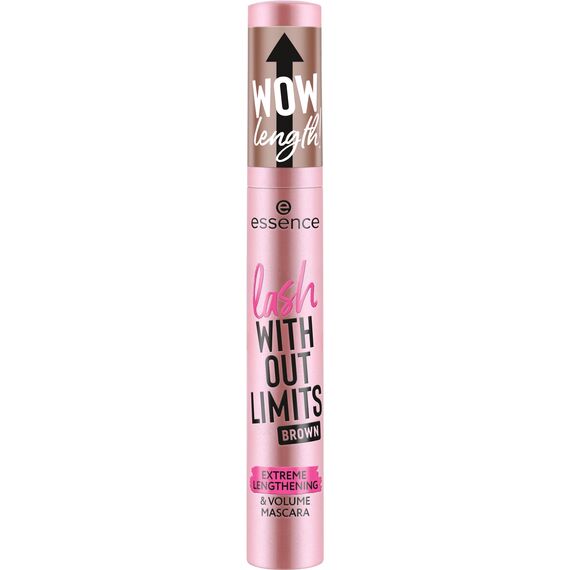 essence lash WITHOUT LIMITS BROWN EXTREME LENGTHENING & VOLUME MASCARA, Nr. 02, Braun, langanhaltend, volumengebend, vegan, ohne Mikroplastikpartikel, Nanopartikel frei, ohne Parfüm, 3er Pack (3x13ml)