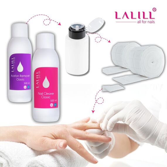 LALILL Nail Cleaner 500 ml - Nagellackentferner - UV Nagellack Cleaner für Polish, Shellac, Hybride, Gelnägel und Pinsel - Shellac Entferner - Gel Nägel Reiniger - Gel Nagellack UV