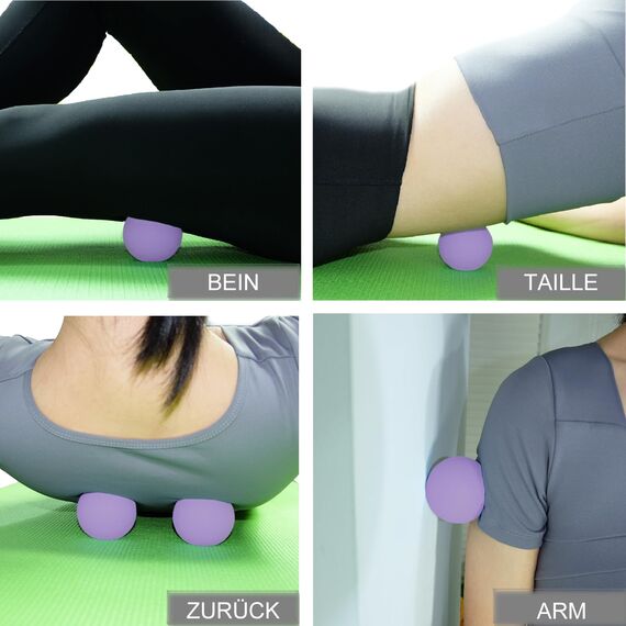 Massageball Faszienball Hart in Lacrosse Ball Größe für Rücken Beine Füße Hände. Triggerpunktball für Tiefengewebsmassage Myofasziale Muskel Entspannung Plantarfasziitis Yoga Pilates 2 Stück (Lila)