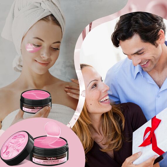 60 Pcs Rosa Deep Hydration Feuchtigkeitsspendende Eye Pad Mask, Pink Kollagen Hydrogel Anti Aging Augenpads 30 Paare, Hyaluronsäure Augenmaske Dunkle Augenringe Entfernen, Kollagenaugenmaske