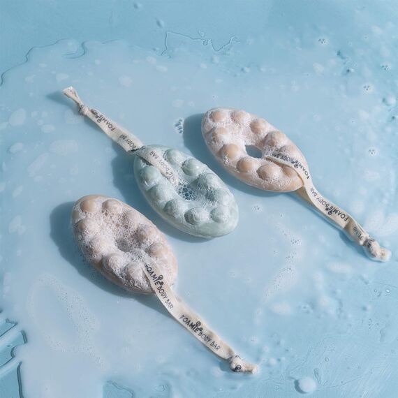 Foamie Festes Duschgel mit Papaya & Hafermilch, Duschpflege Massage-Effekt für eine Intensive Pflege, Feste Dusche 100% Vegan, Plastikfrei, Silikonfrei, 80g (Packung mit 2)