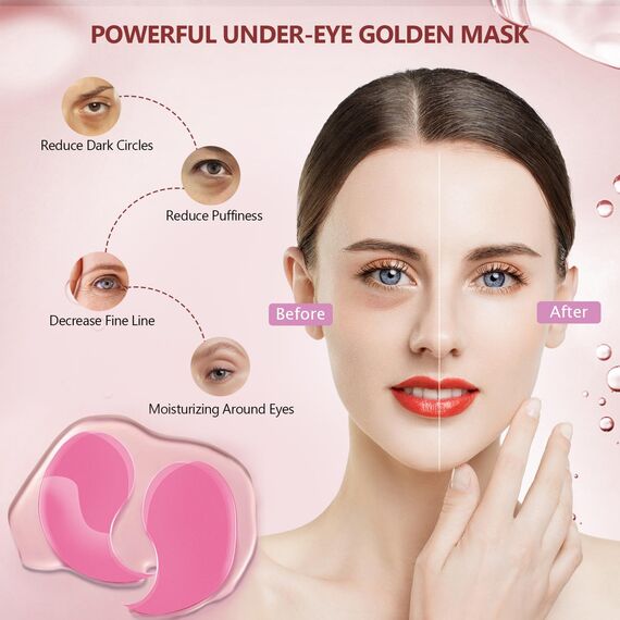 60 Pcs Rosa Deep Hydration Feuchtigkeitsspendende Eye Pad Mask, Pink Kollagen Hydrogel Anti Aging Augenpads 30 Paare, Hyaluronsäure Augenmaske Dunkle Augenringe Entfernen, Kollagenaugenmaske