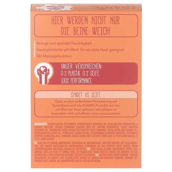 Foamie Festes Duschgel mit Papaya & Hafermilch, Duschpflege Massage-Effekt für eine Intensive Pflege, Feste Dusche 100% Vegan, Plastikfrei, Silikonfrei, 80g (Packung mit 2)