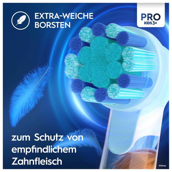 Oral-B Pro Kids Frozen Elektrische Zahnbürste für Kinder — Electric Toothbrush ab 3 Jahren inkl. 1 Aufsteckbürste, Reise-Etui und 2 Putzmodi für Zahnpflege, Blau/Lila