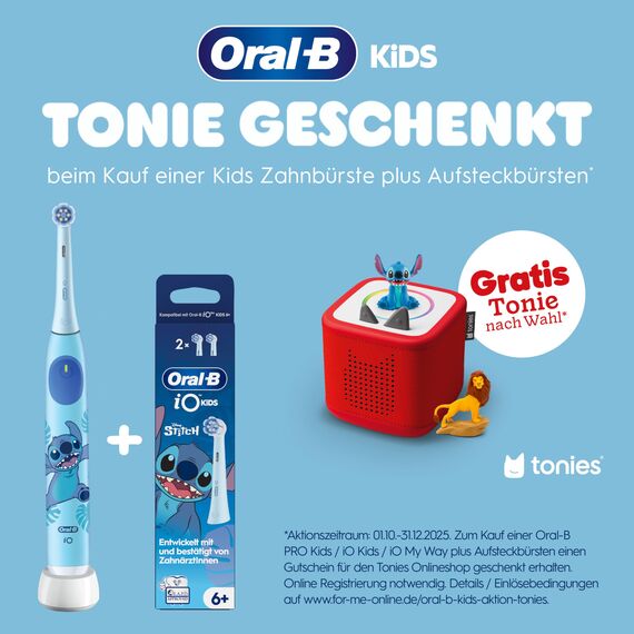 Oral-B Pro Kids Frozen Elektrische Zahnbürste für Kinder — Electric Toothbrush ab 3 Jahren inkl. 1 Aufsteckbürste, Reise-Etui und 2 Putzmodi für Zahnpflege, Blau/Lila