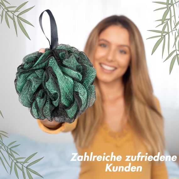 lampox - Badeschwamm [3er Pack] Duschschwamm, Peelinghandschuh, Badebürste, Peeling schwamm, Luffa schwamm, extra groß (Mix C)