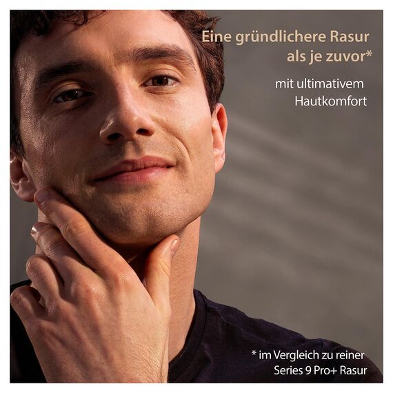 Braun Series 9 Pro+ Rasierer Herren Elektrisch, Elektrorasierer mit 5 Pro Rasierelementen, ProComfort Aufsatz, 2-in-1-System, Ladestation, 60 Min Laufzeit, Made in Germany, 9557s, Silber