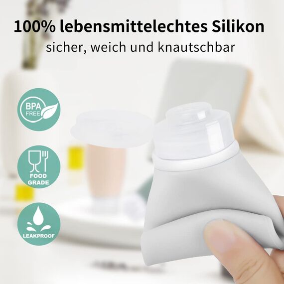Opret 100ml Silikon Reiseflaschen Set, 3 Stück Auslaufsicher Nachfüllbare Portable Reise Container für Shampoo Creme Spülung, BPA-frei und TSA-geprüft