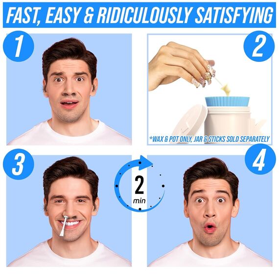 Kenashii Super Beads | Nasenwachswachs | speziell formuliert | hypoallergen | Schmelztopf enthalten | medizinisches Silikon | schnelle, sichere, lächerlich befriedigende Nasen- und Ohrenhaarentfernung