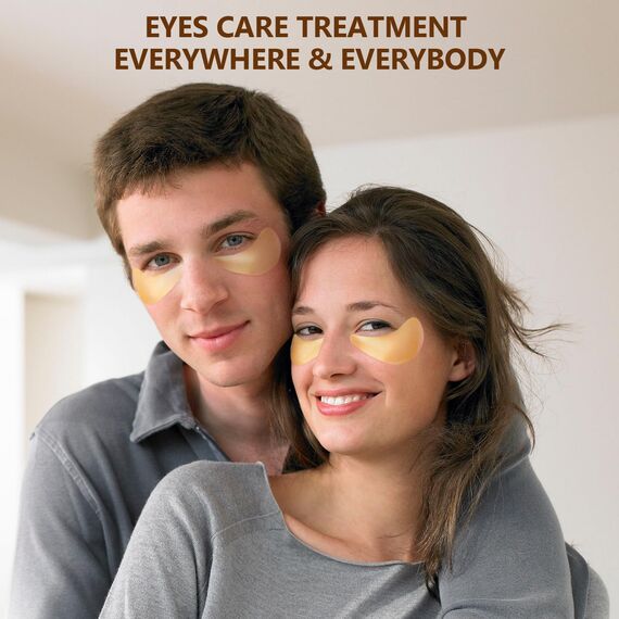 60 Pcs 24K Gold Deep Hydration Feuchtigkeitsspendende Eye Pad Mask, Golden Kollagen Hydrogel Anti Aging Augenpads 30 Paare, Hyaluronsäure Augenmaske Dunkle Augenringe Entfernen, Kollagenaugenmaske