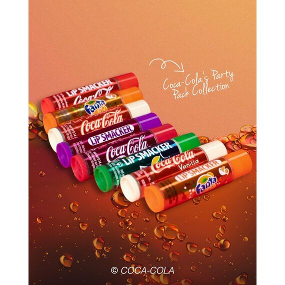 Lip Smacker Coca Cola Party Pack, Set mit 8 Lippenbalsamen mit Originalen Geschmacksrichtungen von Coca-Cola, Fanta und Sprite