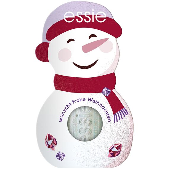 Essie X-Mas Coffret Schneemann, Nr. 632 sip sip hooray, hochwertiger und farbintensiver Nagellack, 13,5 ml + festlicher Baumschmuck