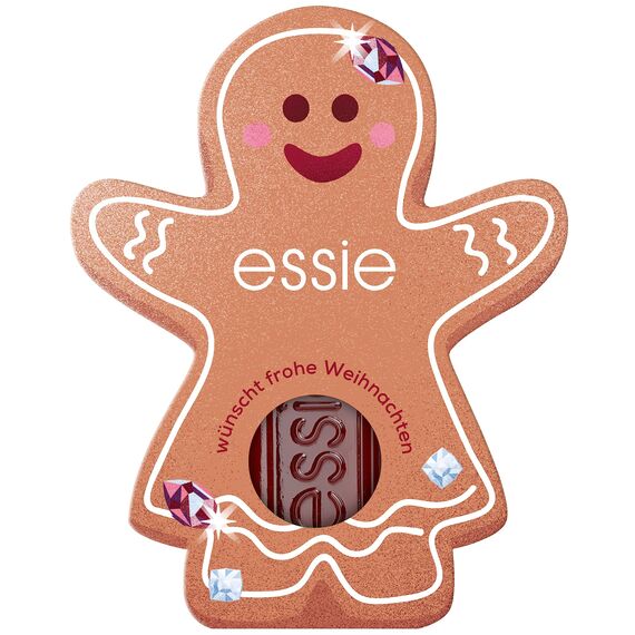 Essie X-Mas Coffret Lebkuchen, Nr. 50 bordeaux, hochwertiger und farbintensiver Nagellack, 13,5 ml + festlicher Baumschmuck