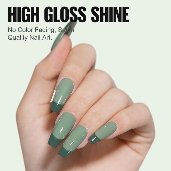 TOMICCA UV Nagellack Grün Set, 4 Farben Dunkelgrün Glitter Gel Nagellack Soak Off UV/LED Nicht Giftig und Langlebig, Weihnachts Set Für Starter Nail Art Salon DIY Home, 8ml