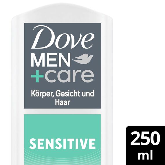 Dove Men+Care 3-in-1 Duschgel Sensitive Duschgel für Körper, Gesicht und Haar für empfindliche Haut 250 ml