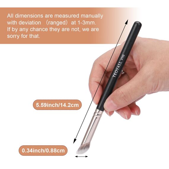 TEOYALL Foundation Kontur Conceal Pinsel Set, 3PCS Angewinkelte Synthetische Kabuki Pinsel zum Mischen, Festlegen und Auftragen von flüssigen, Cremes und Puder-Kosmetika