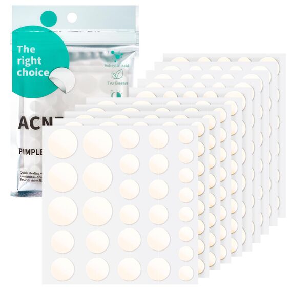 Pack of 330 Pimple Patch Hydrocolloid Plasters Invisible Natural Pimple Patch with Salicylic Acid and Tea Tree Oil Day and Night 2-in-1 Anti Patches Waterproof Breathable Absorption