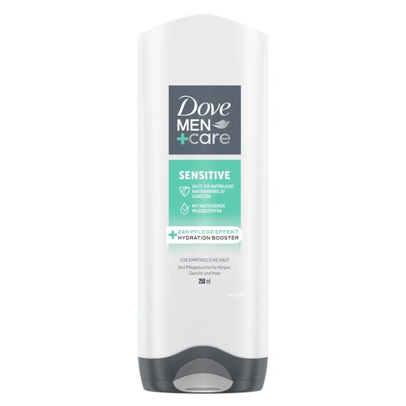 Dove Men+Care 3-in-1 Duschgel Sensitive Duschgel für Körper, Gesicht und Haar für empfindliche Haut 250 ml