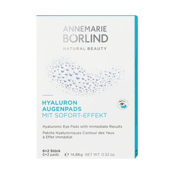 ANNEMARIE BÖRLIND Hyaluron Augenpads mit Sofort-Effekt (12 x 2 Stk.) im XXL Pack- Gegen Erste Fältchen & Linien, Intensive Feuchtigkeitspflege, Für Strahlende Augen, Vegan