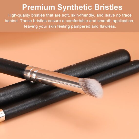 TEOYALL Mini Nasenkontur Pinsel, Synthetischer Unter-Augen-Concealer Pinsel zum Mischen, Festlegen und Auftragen von flüssigen, Cremes und Puder-Kosmetika