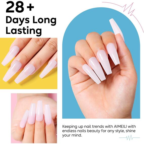 AIMEILI Rubber Base Gel Soak Off UV LED Rubber Base Coat Nägel Unterlack Gel Nagellack Maniküre 10ml (597)