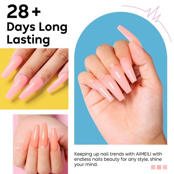 AIMEILI Rubber Base Gel Set 6pcs Rubber Base Coat Soak Off UV LED Nägel Unterlack Gel Nagellack Maniküre Kit 6 * 10ml - 54