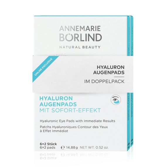 ANNEMARIE BÖRLIND Hyaluron Augenpads mit Sofort-Effekt (12 x 2 Stk.) im XXL Pack- Gegen Erste Fältchen & Linien, Intensive Feuchtigkeitspflege, Für Strahlende Augen, Vegan